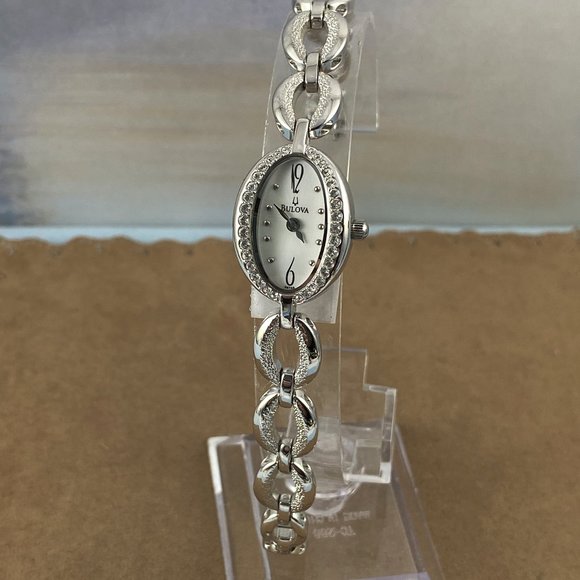 Bulova Coctail Watch Silver Tone Crystal Bezel main image 5